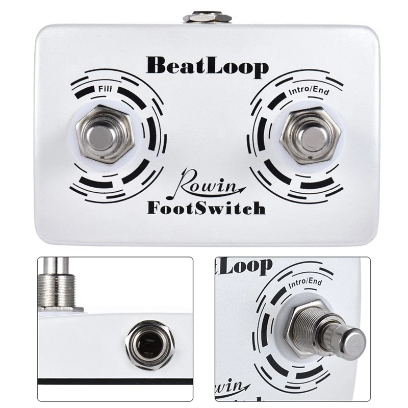 Rowin Beatloop Footswitch двойной мгновенный внешний гитарный Педальный Ножной Переключатель педаль с 6,35 мм стерео кабелем