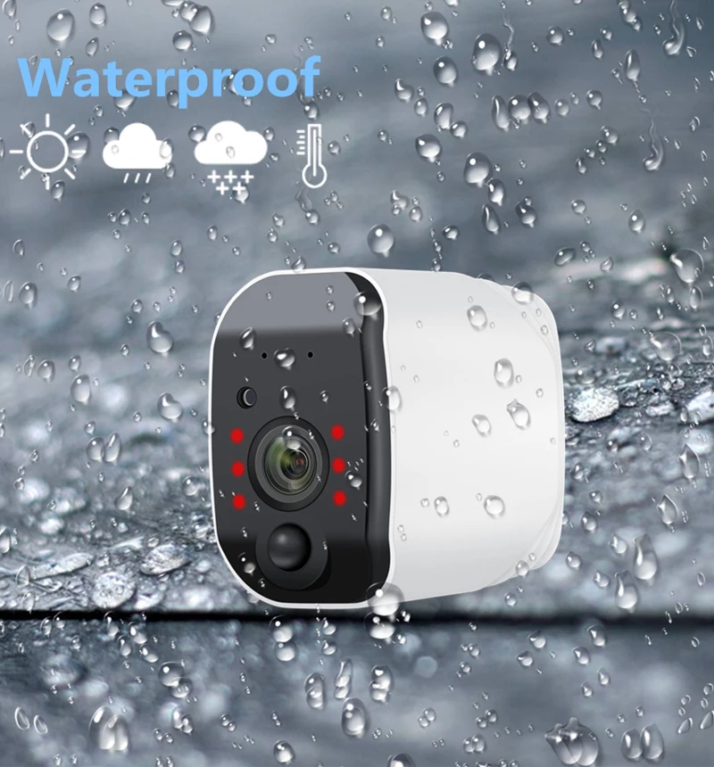 Hebeiros Amazon Alexa батарея мини IP Wifi камера 1080P HD PIR Аудио Открытый водонепроницаемый умный дом безопасности беспроводной CCTV Камера