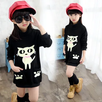 

Anlencool 2020 new girls in winter all-match girls sleeved bottoming shirt sweater coat kitten child children baby girls clothes