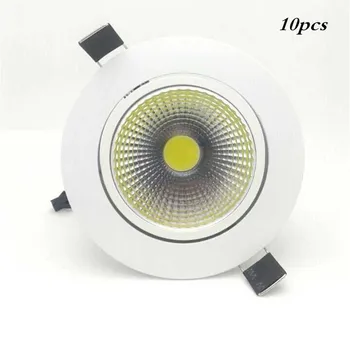 

10X 5W 7W 9W 12W LED round Panel COB chip downlight Recessed LED Ceiling light Spot Light Lamp Dimmable led lamp free shipping