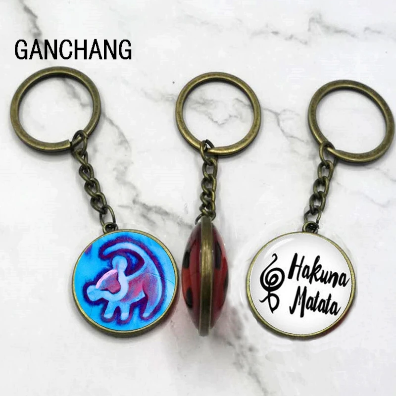 

Simba Lion double-sided keychain pendant Hakuna Matata keychain Simba double-sided keychain