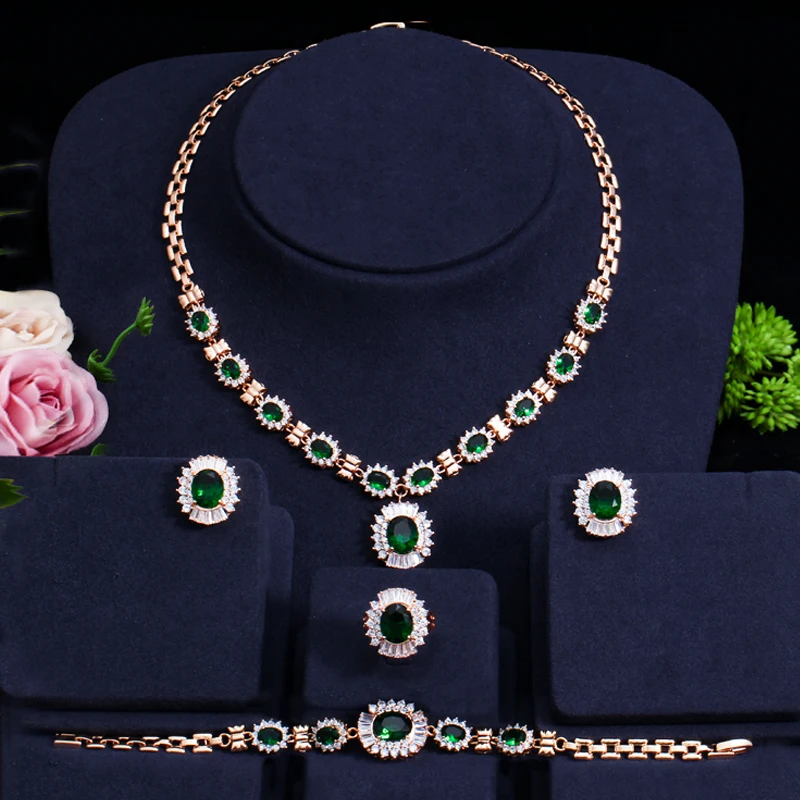 green jewelry set