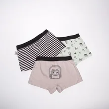 Новая, высокое качество мальчики боксер шорты трусики для детей хлопок мультфильма детское нижнее белье 2-11year 3 шт./пакет в полоску