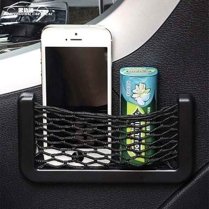 

Car carring bag Car Organizer Nets 20X8cm Automotive Pockets With Adhesive Visor Car Syling Bag Storage for tools Mobile