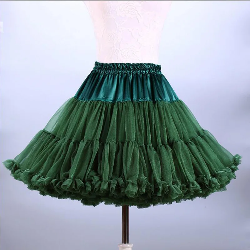 Пышный зеленый цвет пышный подъюбник свободное короткое платье юбка-американка Косплей балетная юбка-пачка рокабилли кринолин - Цвет: picture color 3