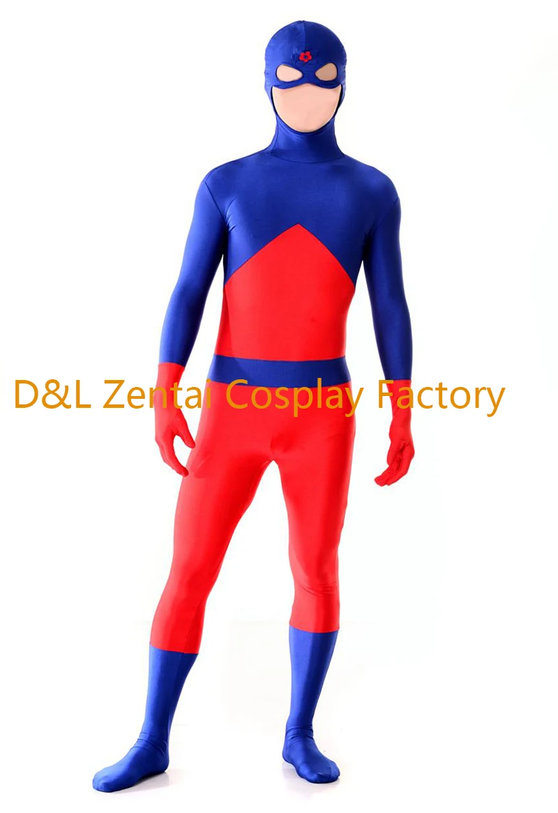 Free Shipping DHL DC Comics Atom Ray Palmer Superhero Costume Fullbody Lycra Spandex Halloween Cost