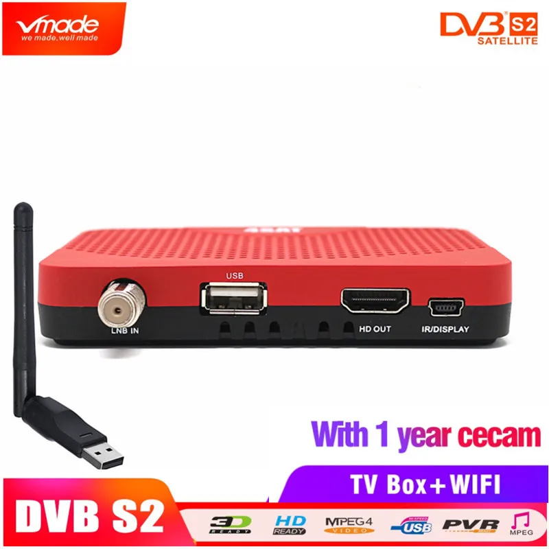 

DVB S2 mini tv box support Biss key Youtube IPTV Internet IKS FULL HD Digital Satellite set-top boxes + USB wifi dongle & Cccam