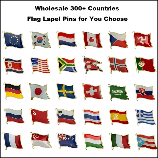 country flag lapel pin