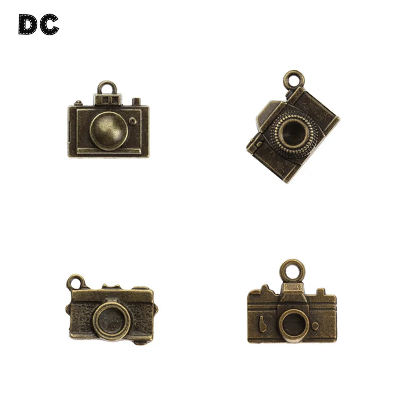 

DC 10pcs/lot Antique Bronze Color Fashion Small Camera Charms Pendants Alloy fit Women Sweater Necklace Jewelry Findings F2488