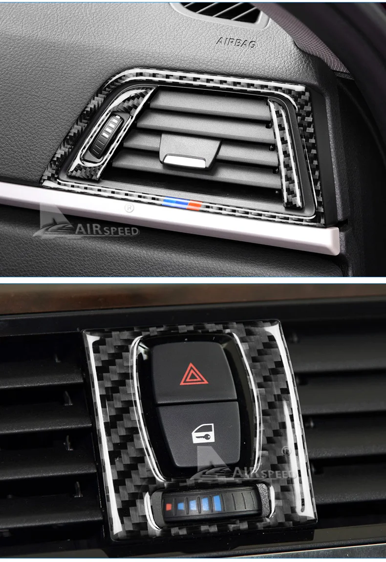 Airspeed углеродное волокно Автомобильная центральная консоль воздушная розетка рамка декоративная накладка для вентиляционного отверстия кондиционера наклейка Стайлинг для BMW F30 F34 аксессуары