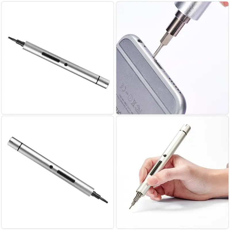 

DC 5VLithium Cordless Mini Electric Screwdriver with USB LED Light electric Precision Mobile Phone Electronic Repair Tool Silver