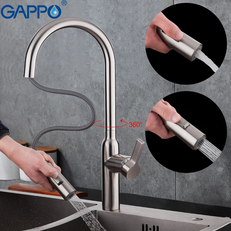 GAPPO kitchen faucets water tap stainless steel water mixer tap flexible kitchen mixer taps deck mounted torneira do anheiro