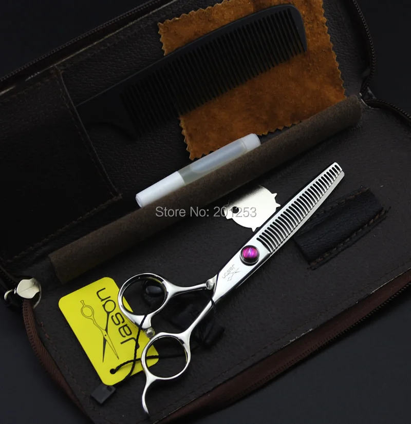 

6.0Inch Thinning Scissors Jason Professional Human Hair Thinning Shears for Salon Barbers JP440C,with Free Case 1Pcs LZS0630