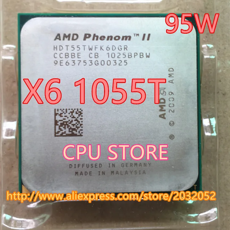 Процессор AMD Phenom II X6 1055T x6 95 Вт центральный процессор 2 8 ГГц AM3 938 шестиядерный 6 Мб