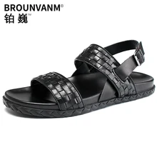 Recommand! Beach Knitted Sandals Men's Trend Outdoor Woven Leather Casual Shoes Sports Sandals in Summer Recommand! Beach Knitted Sandals Men's Trend Outdoor Woven Leather Casual Shoes Sports Sandals in Summer