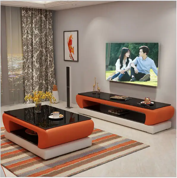 Natural designer glass leather Coffee Table Living Room Home Furniture minimalist modern rectangle mesas de centro table basse