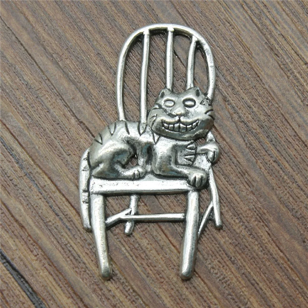 Charms Cat On The Chair Antique Silver Color Alloy Diy Jewelry Making Accessories 1.6x0.9 inch (40x22mm) 10pcs/lot Charms Cat On The Chair Antique Silver Color Alloy Diy Jewelry Making Accessories 1.6x0.9 inch (40x22mm) 10pcs/lot