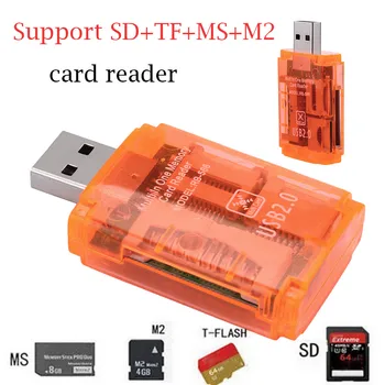 

4 in simple and functional design One all in 1 USB Memory Card Reader Adapter for Micro SD MS M2 T-Flash#86
