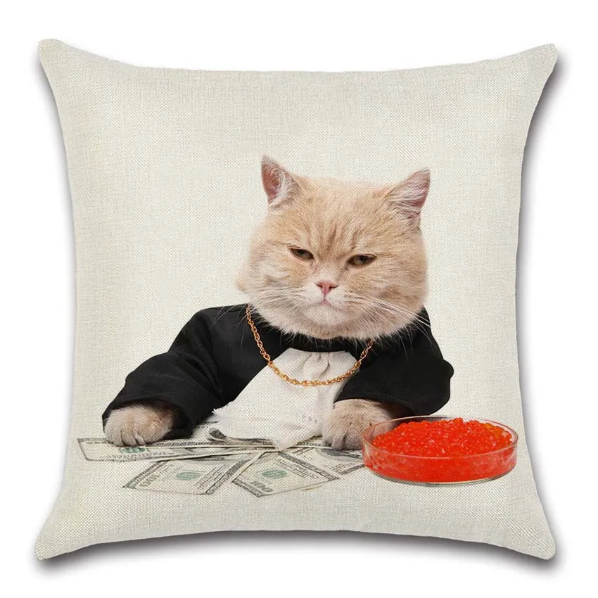 Забавная подушка для селфи с музыкой Boss Cat наволочки украшения дома дивана кресла