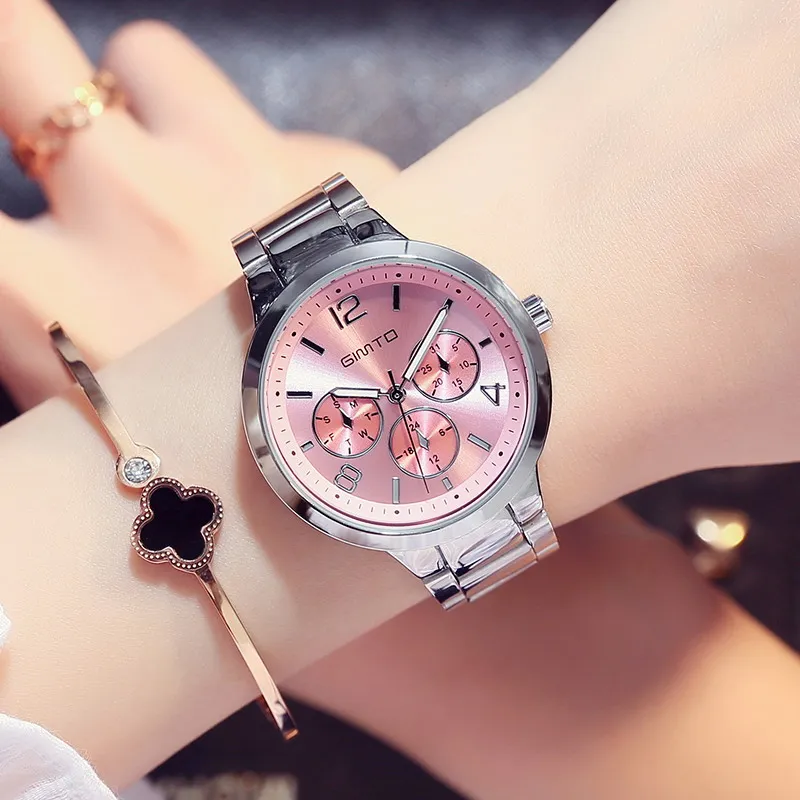 GIMTO Small Brand Rose Gold Women Watch Steel Luxury Ladies Watch Creative Girl Quartz Wristwatch Clock Montre Relogio Feminino