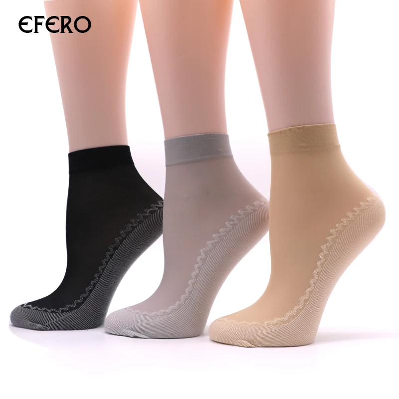 efero 5pair Summer Thin Short Socks Women Ankle Socks Wear