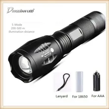 Водонепроницаемый Электрический Фонарь E17 светодиодный фонарик 5 режимов CREE XM-L T6 удобный полицейский фонарь лампа с масштабируемым фокусом для наружного использования для AAA 18650 8