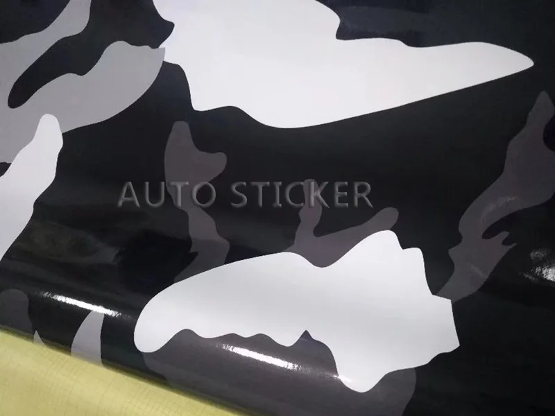 big black white gray camo vinyl car wrap 2