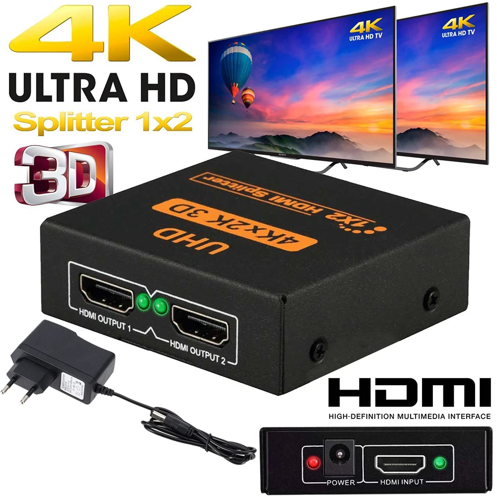 1080 P 1 в 2 Переключатель HDMI, 3 порта 4 K* 2 K сплиттер высококлассная коробка адаптера конвертера Ultra HD для DVD набор для HDTV-top Box