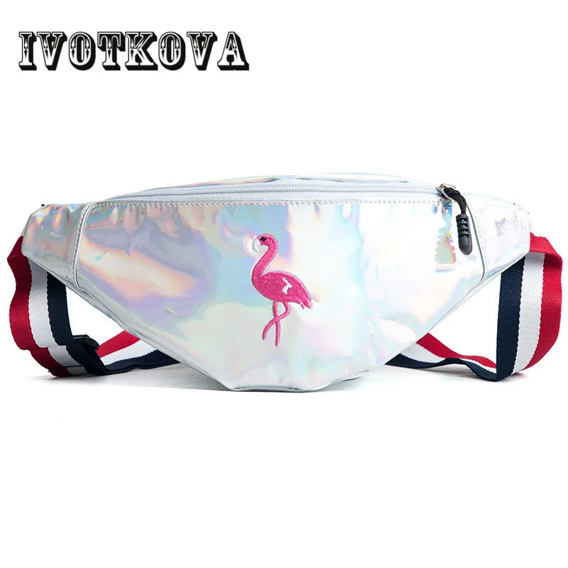 

IVOTKOVA New Holographic Fanny Pack Laser Waist Packs Heuptas Hip Bag Fashion Women's Chest Banana Bags Hot Sale Belt Purse