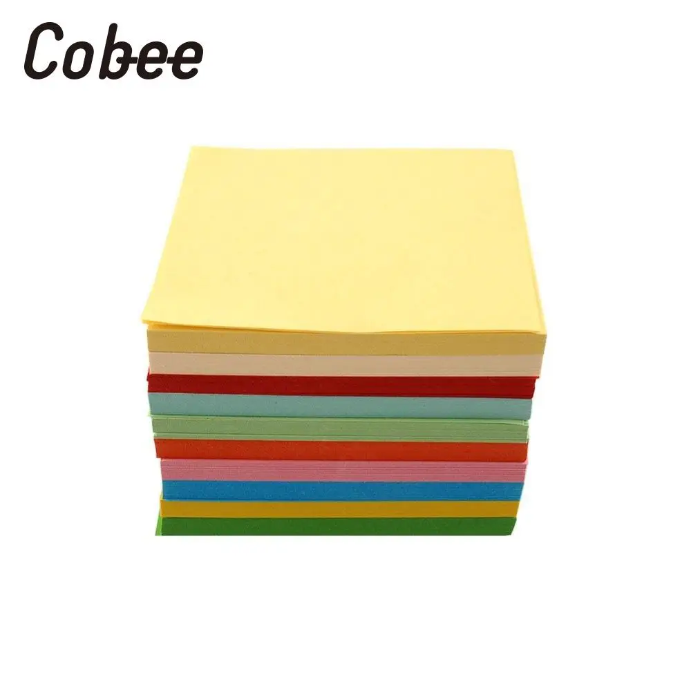 

Cobee 100pcs Mix Color Origami Square Paper Double Sided Coloured Sheets Colorful Scrapbooking Paper Folding NO Memo Pads