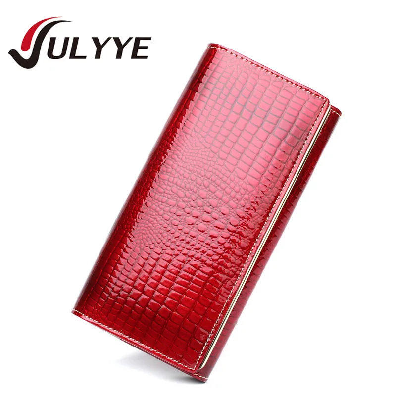 Fashion Ladies European Crocodile Style Genuine Leather Wallets Band Ladies Coin Pocket Purse Women Wallets Long