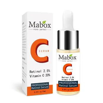 

15ml Mabox 20% Vitamin C Serum 2.5% Retinol Face Serum Hyaluronic Acid Brightening Whitening Anti-Aging Wrinkle Essence TSLM1