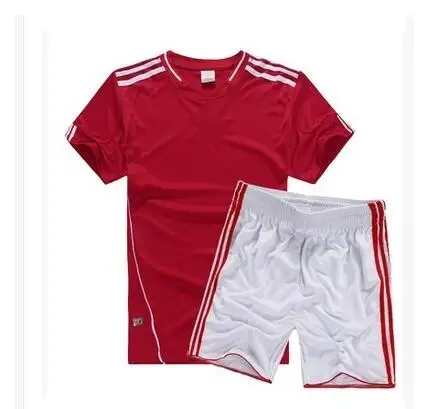Для детей быстросохнущие комплекты футбольные Дышащие футбольные майки спортивная одежда - Цвет: Красный