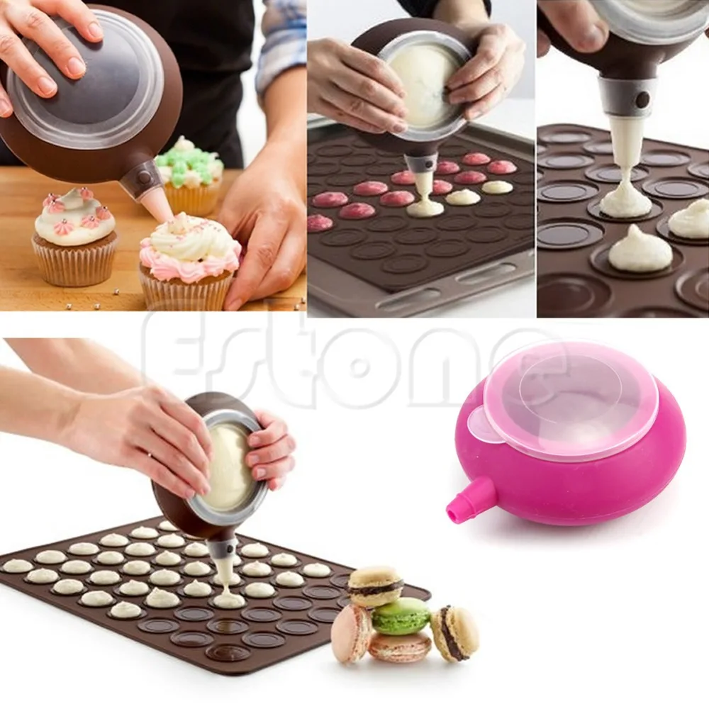 

Macaron Baking Pastry Cream Cake Muffin Silicone 5 Nozzle Decorating Pen Kit Set