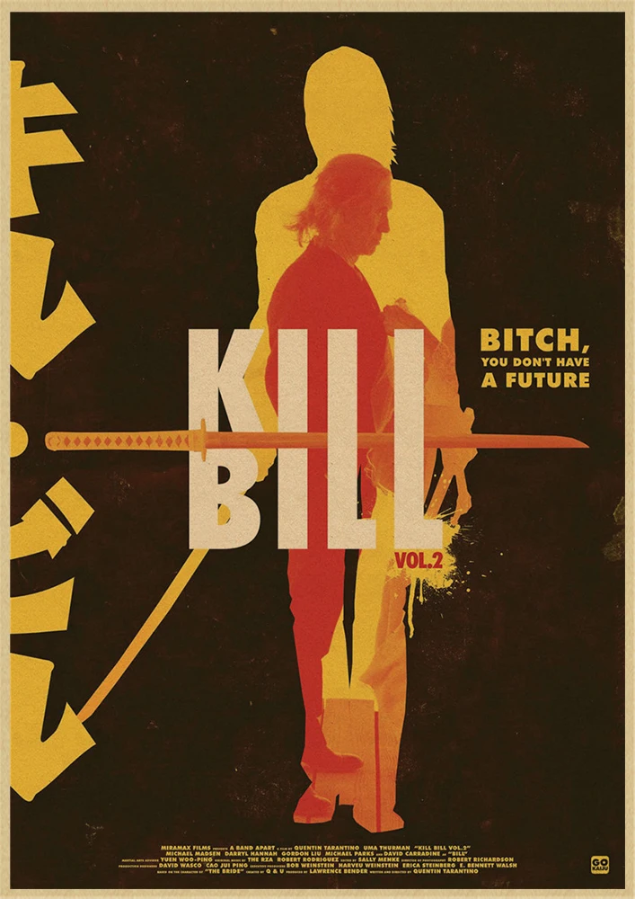 Kill Bill Vol.1 классический Квентин фильм крафт-бумага постер для бара/Кафе Ретро плакат декоративной живописи - Цвет: Армейский зеленый