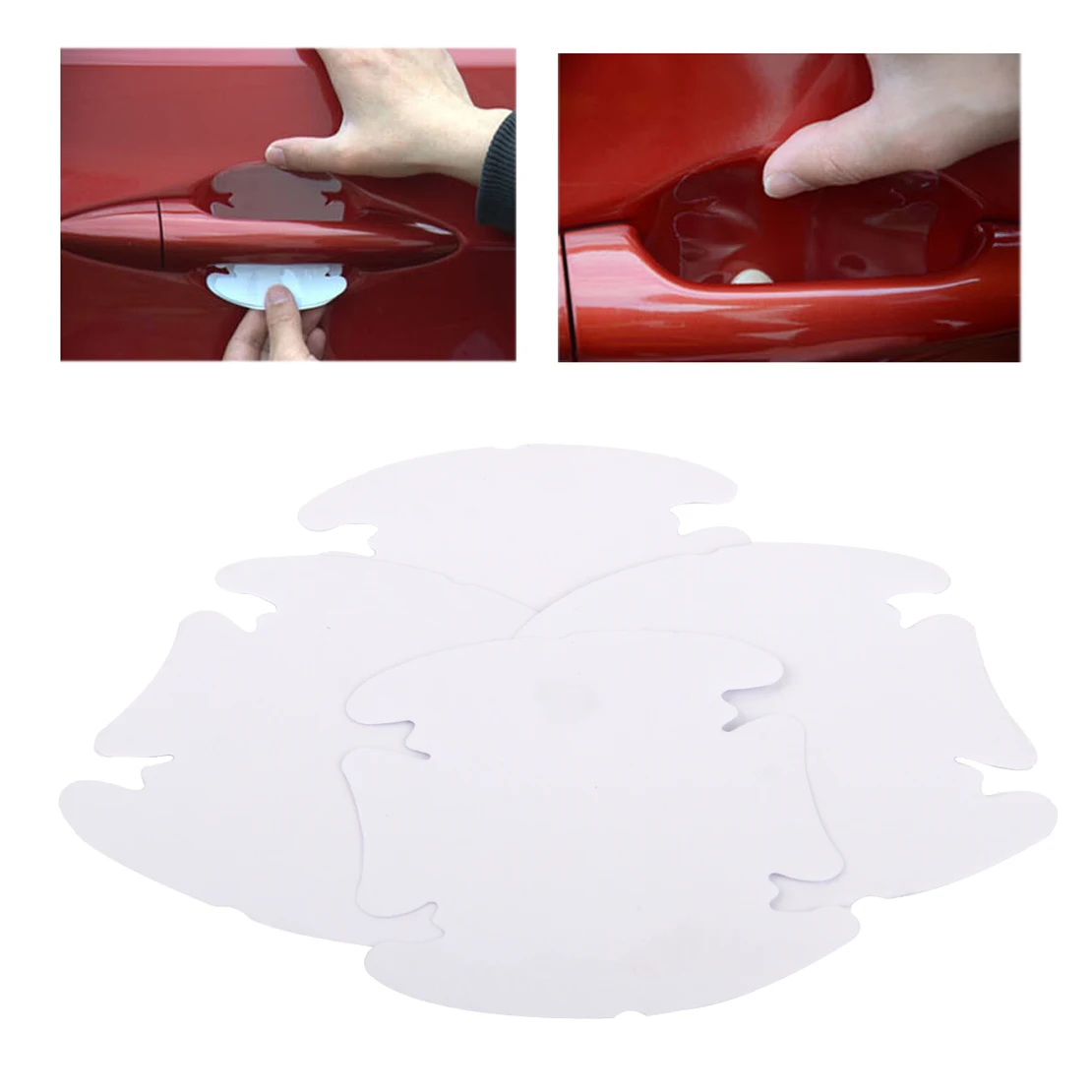 beler 4pcs Invisible Clear Auto Car Door Handle Protector Film Scratch