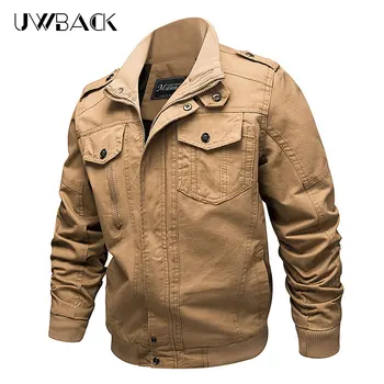 

Uwback 2018 Autumn Brand Men Military Jackets Stand Collar Cotton Fashion Tank Jackets Plus Size M-6XL Cool Moto Jackets XA633
