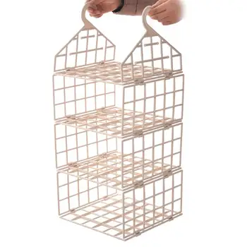 

1pc Plastic Hanging Closet Organizer Foldable DIY Foldable Space Saver for Clothing Pajamas Sweaters
