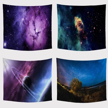 

Space Landscape Pattern Tapestry Family Wall Cloth Table Sofa Decoration Supplies Peach Leather Polyester Brazil Blanket Cloak