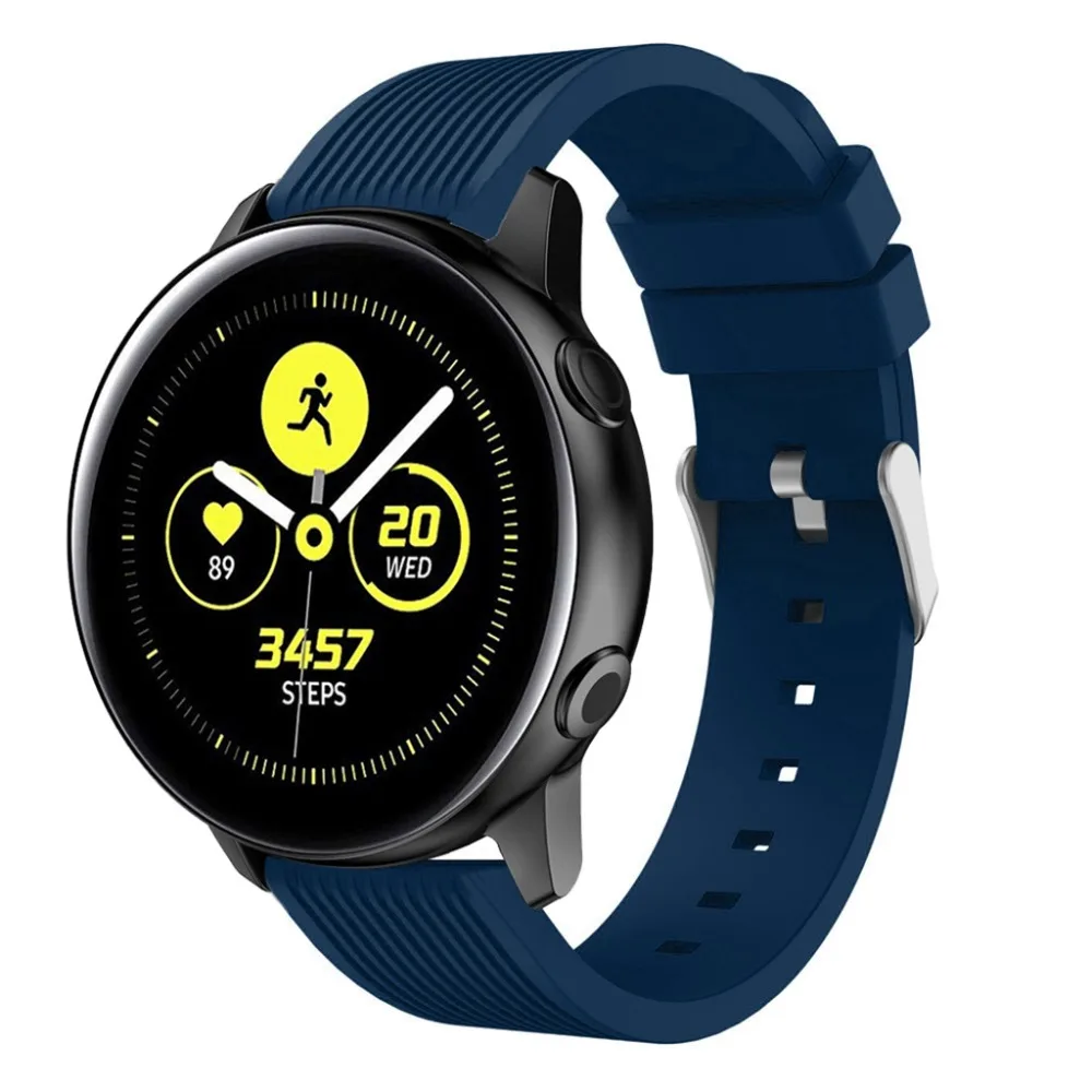 20 мм силиконовый ремешок для часов Samsung Galaxy Watch Active 2 40 44 спортивный браслет 42