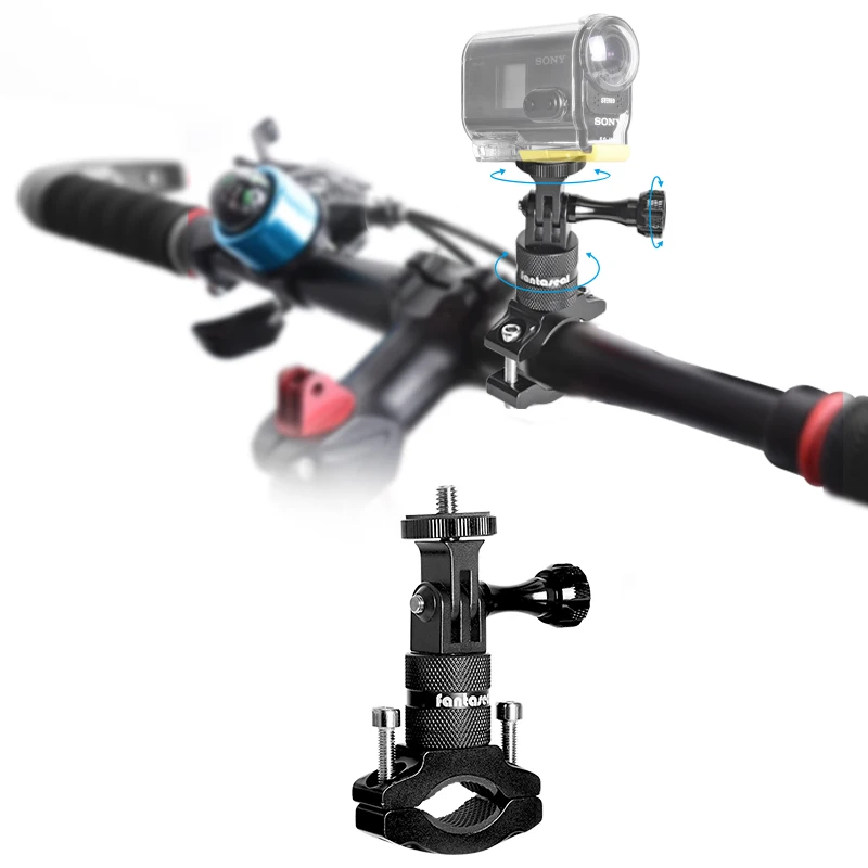 

Aluminium Alloy Bike Bicycle Handlebar Rotary Stand Bracket Clamp for Sony FDR-X3000 AS300 AS50R AS50 Action Camera Mount Holder