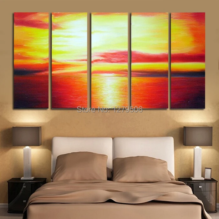 

Handmade Oil Painting On Canvas Wall Art Home Decor For Living Room As Unique Gift 5 Pieces/set Beautiful Brightness Decor