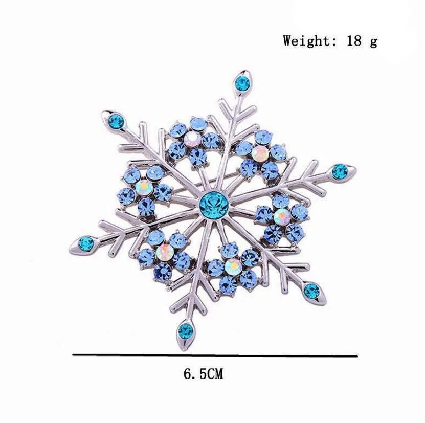 CSxjd Ретро изысканность Рождество брошь в форме снежинок Синий Зеленый Стразы пальто воротник булавка Рождественский подарок