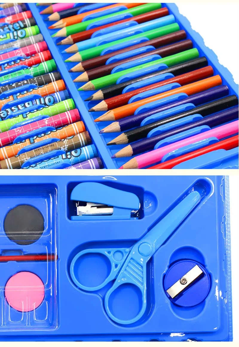 150PCS Pack Baby Educational Toys Kids Boy Girl Drawing Toys Learning Drawing Props Watercolor Pen Ruler Eraser Set