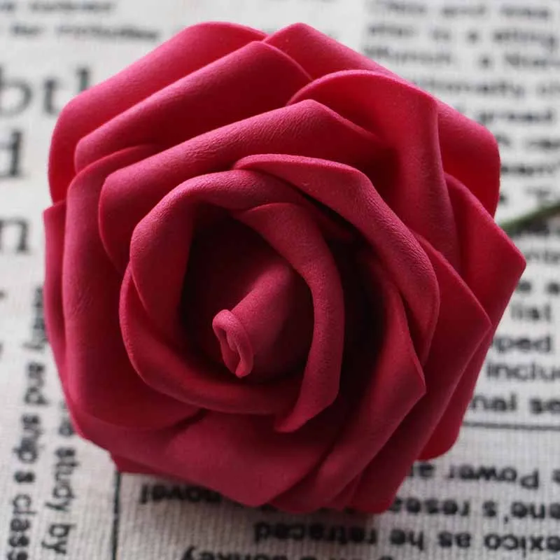 Искусственные розы для свадебного букета, девичник, девичник, вечерние, Юбилейный стол, украшение торта - Цвет: burgundy