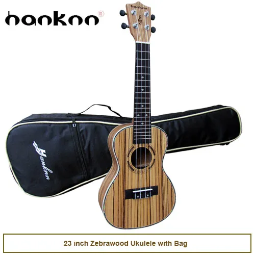 Укулеле гитара 2" концертная гитара ra Zebrawood uke Мини ручной работы 4 струны музыкальный инструмент с качественной сумкой EMS - Цвет: hanknn ukulele