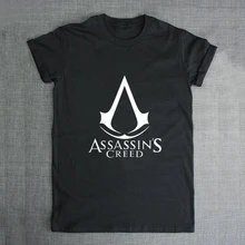 Mystic White Assassins Creed Sign Men’s T-shirt Boys Cotton White Tshirt Novel Swag Tee Male Anime Comics Clothes T-shirts