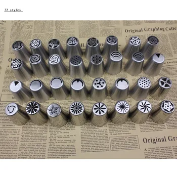 

32pcs/lot Russian Tulip Nozzle Perfect For Cake Cupcake Decorating Icing Piping Nozzles russian rose nozzles tips cooking tools
