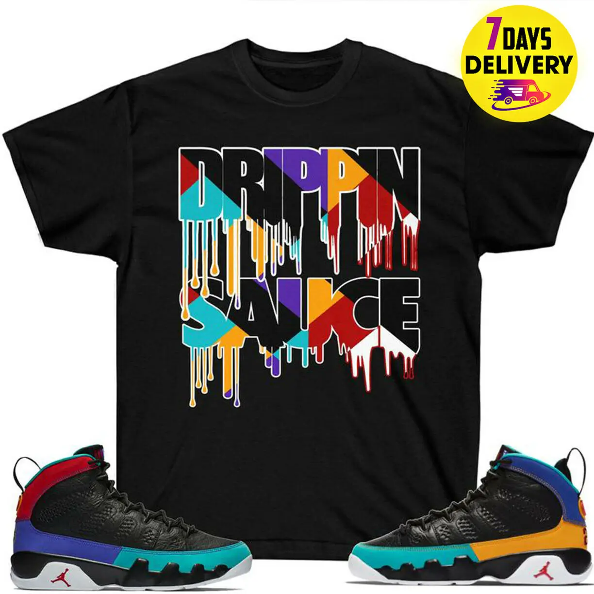 Лучший Jordan9 Dream It Do It Sneaker Match Drippin' Sauce Футболка
Черный Размер S 3Xl Обзор