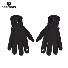 ROCKBROS Thermal Windproof Warm Fleece Gloves Winter Cycling Gloves Man Women Anti slip Rainproof Anti shock